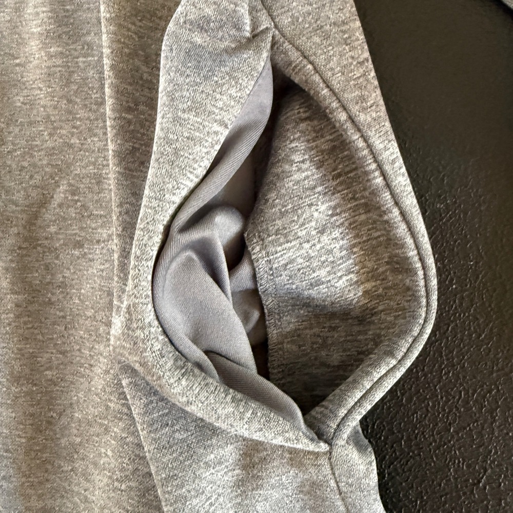 Callaway Pullover Men Large Gray 1/4 Zip Mock Neck Golf Fleece Jacket Pockets - Picture 5 of 9